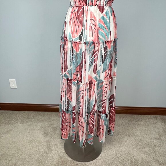 INC International Concepts Womens Printed Halter Maxi Dress Blue Salmon size M - Picture 11 of 16